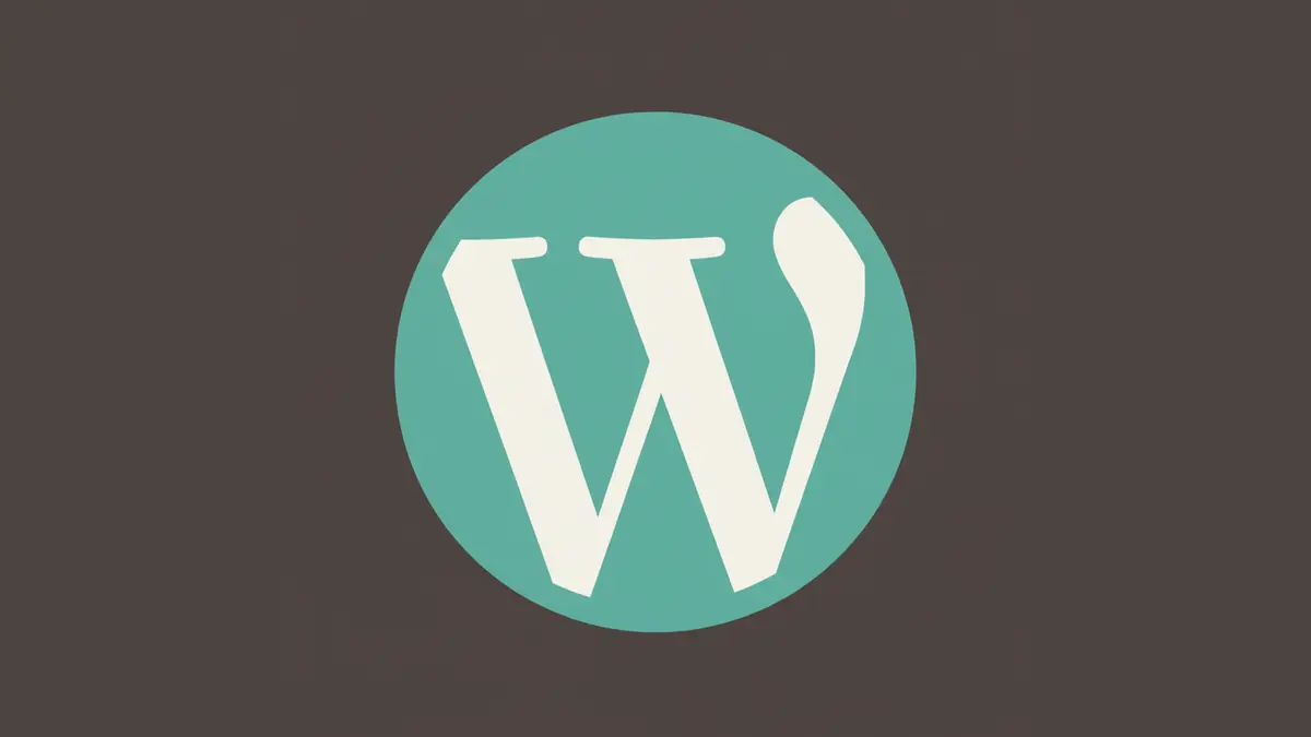 WordPress Updates Matter Hero WordPress logo mark recoloured in BeyondDesign teal on a dark brown background